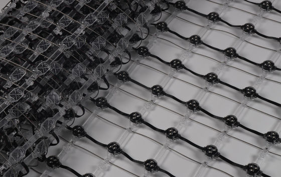 Transparent Flexible LED Mesh Curtain LED Mesh Screen For Outdoor Building