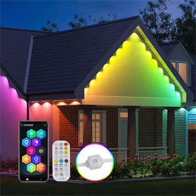 DC12V SMD5050 IP67 100ft with 72 Smart Eave Lights RGBW IC LED Point Lights Outdoor Waterproof Holiday Christmas Decoration
