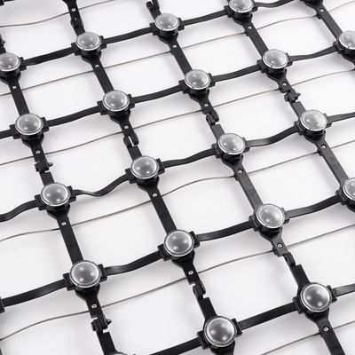 Transparent LED Grille Mesh Screen 160° Full Colour Flexible Waterproof RGB 50mm DMX512 Control System