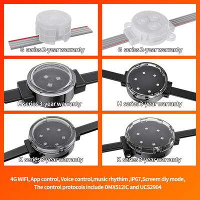 30mm 12V IP67 Waterproof LED Point Light with 120 Degree Beam Angle and RGBW Color Made of PC Material