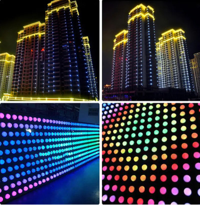 Wielokolorowe zewnętrzne oświetlenie fasadowe LED 10 cm Programowalne pikselowe światła RGB do rozrywki