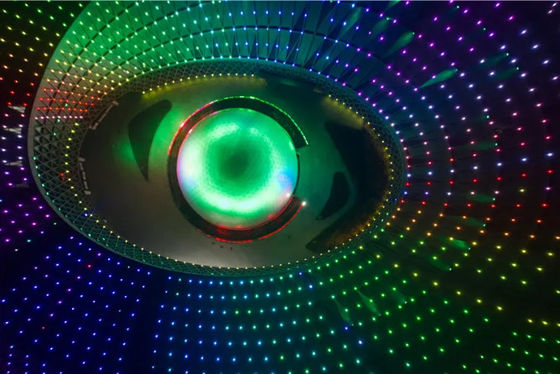 Waterproof Flexible LED Mesh Screen Pixel Pitch 40mm 50mm Soft Outdoor RGB Mesh Screen