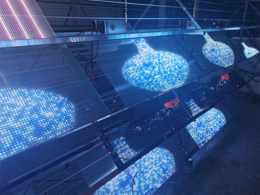 Świetlny i cienki kolor RGB LED przezroczysty ekran filmowy dla dużych budynków