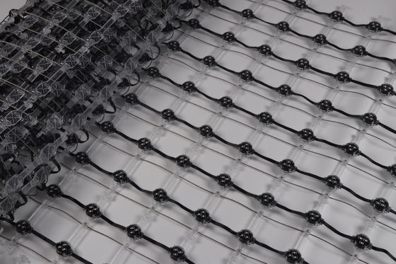 IP68 Waterproof 30mm Flexible LED Mesh Display For Glass Curtain Building