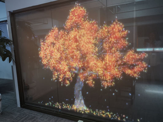 RGB Kolor LED Przejrzysty Ekran Zewnętrzny Przejrzysty Ekran LED Dla Okna Sklepów