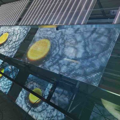 Przejrzysty ekran LED W sklepie Szkło Klej na ścianę Wnętrze Elastyczny Film Led Screen