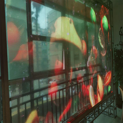 High Transparency P4 240*960 LED Transparent Film Screen For Indoor Glass Window
