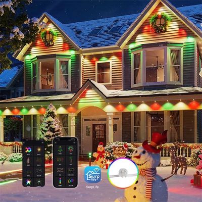 Inteligentne diody LED do stałego montażu na zewnątrz, świąteczne, bożonarodzeniowe, WiFi, RGB, LED, oświetlenie okapów, zewnętrzne, pikselowe, punktowe