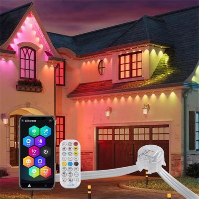 Inteligentne światła świąteczne zewnętrzne RGB 20MM DC12V Kontroler aplikacji IP67 wodoodporne do dekoracji dachu i okien