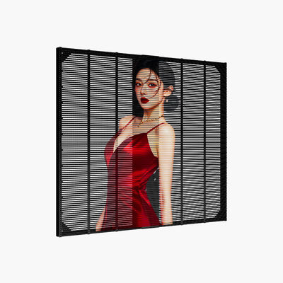 Transparent High Brightness Advertising IP67 RGB P3.91 Window Outdoor Indoor  LED Grille  Film Display