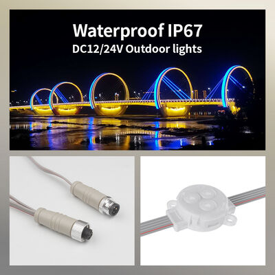Cena fabryczna Zewnętrzne RGB Led Point Light pełny kolor 30mm DC12V IP67 wodoodporne światła LED Pixel