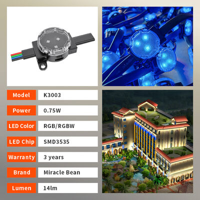 25mm IP67 Waterproof RGB LED Point Light with DMX512 Control and 120° Beam Angle for Indoor Outdoor Screens